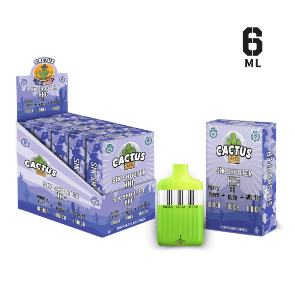 Cactus labs Six Shooter HHC Purple Punch + OG Kush + Gushers ( Indica Indica Indica )
