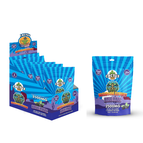 Cactus Labs Mushroom Gummies Blue Razz 2500mg