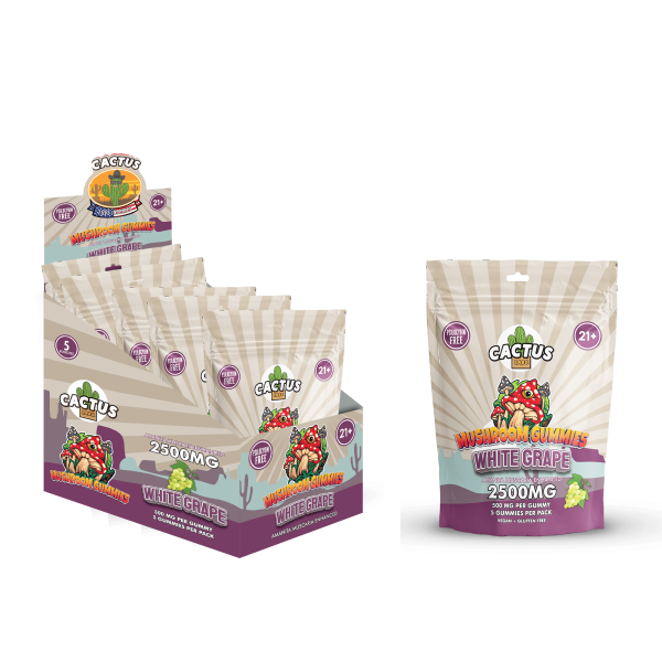 Cactus Labs Mushroom Gummies White Grapes